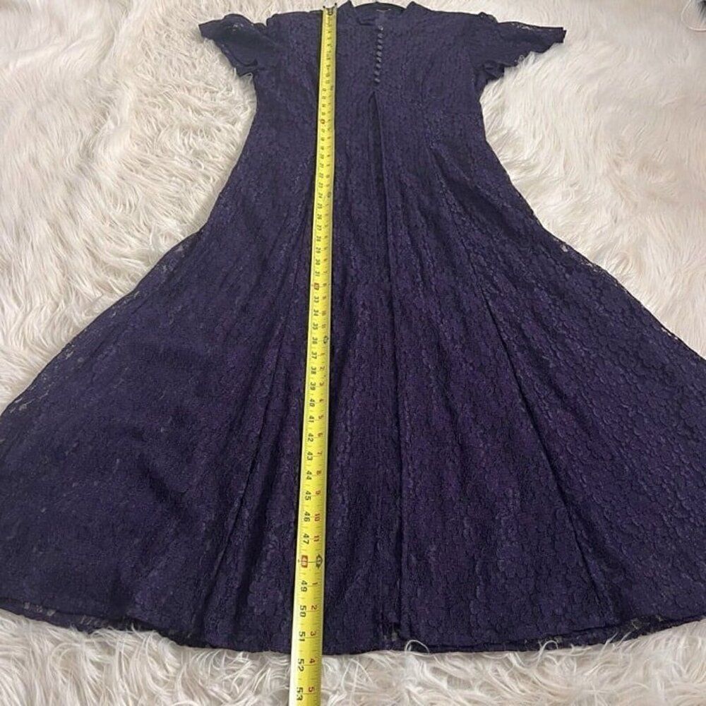 Vintage Purple Lace Romantic Goth Victorian Women Layered Midi/maxi Dress Large - Picture 4 of 12